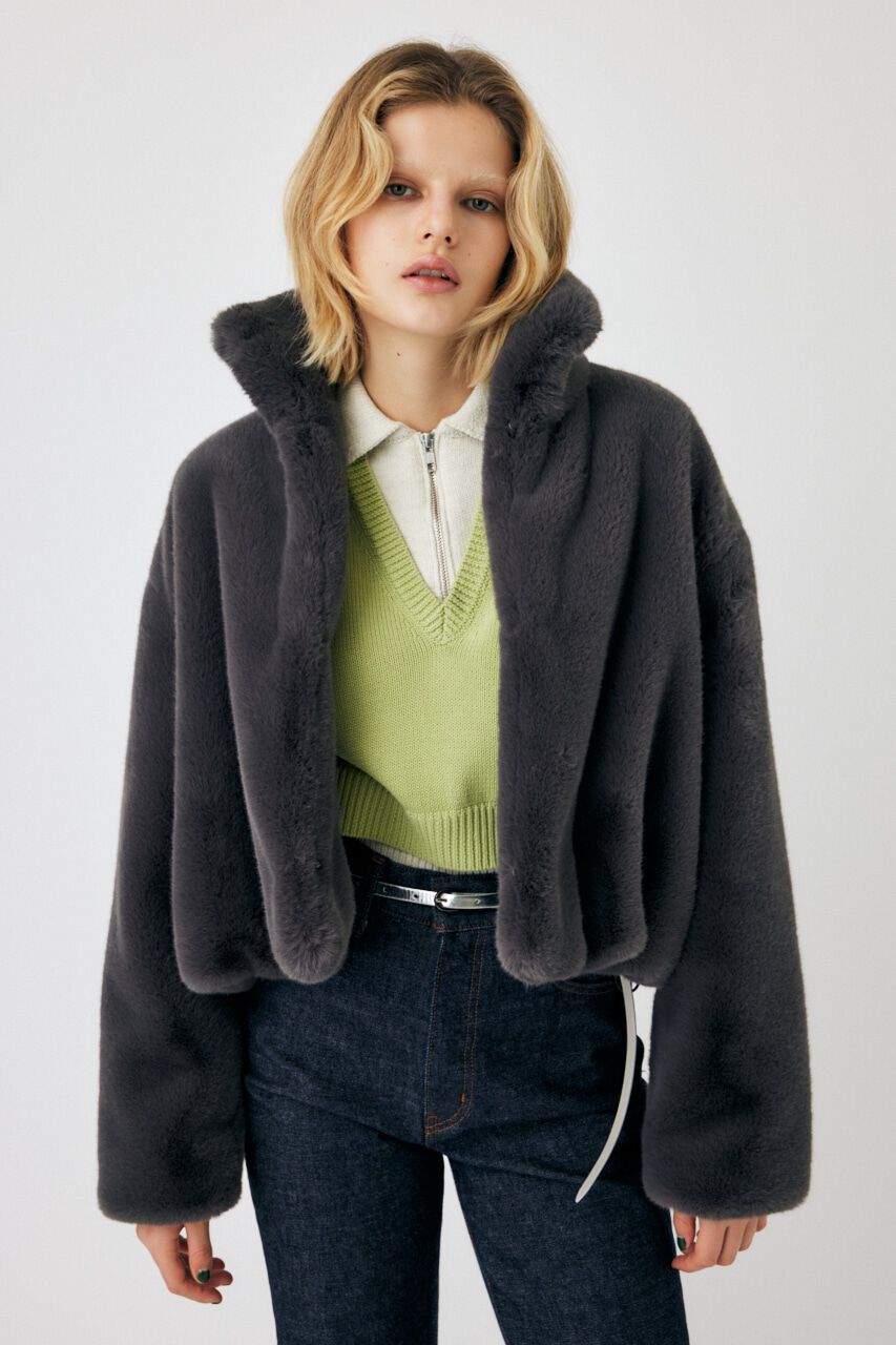 MOUSSY「LAYERED HALF ZIP セーター」|ニット・セーター|L/GRN1
