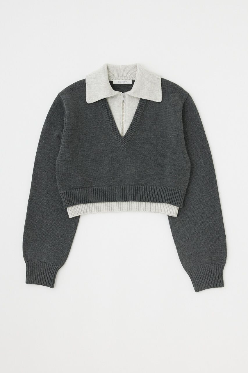 MOUSSY「LAYERED HALF ZIP セーター」|ニット・セーター|