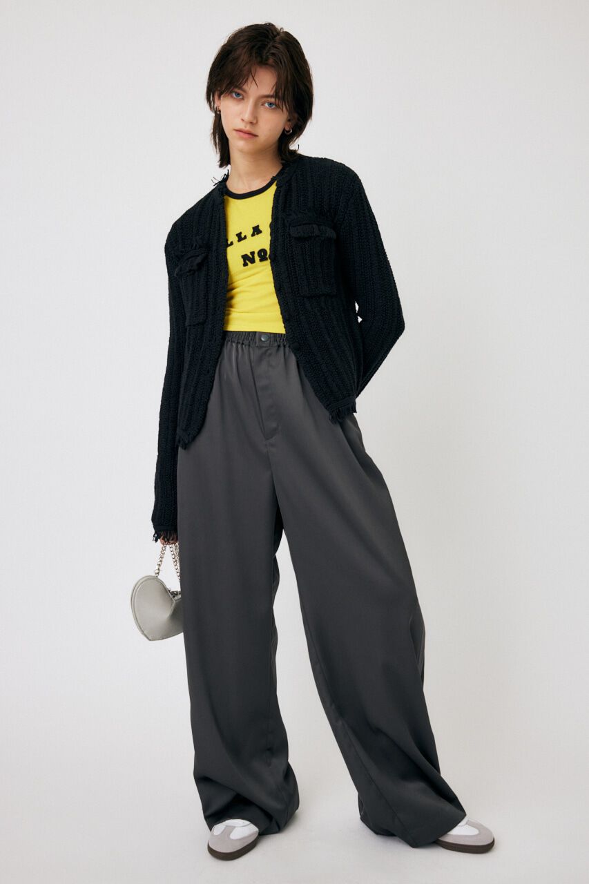 MOUSSY「FRINGE KNIT カーディガン」|カーディガン|BLK