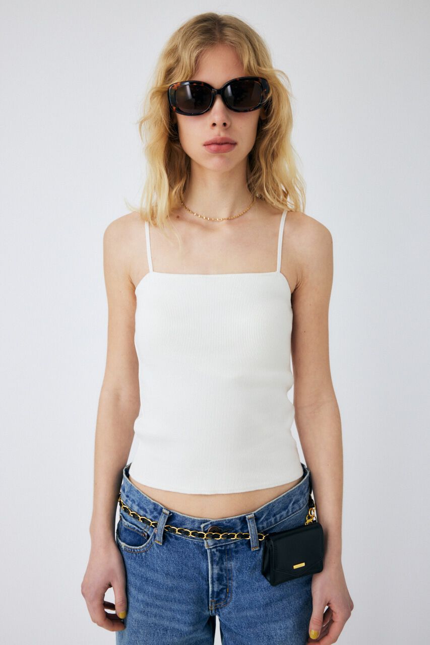 MOUSSY「SQUARE NECK キャミトップス」|キャミソール|WHT
