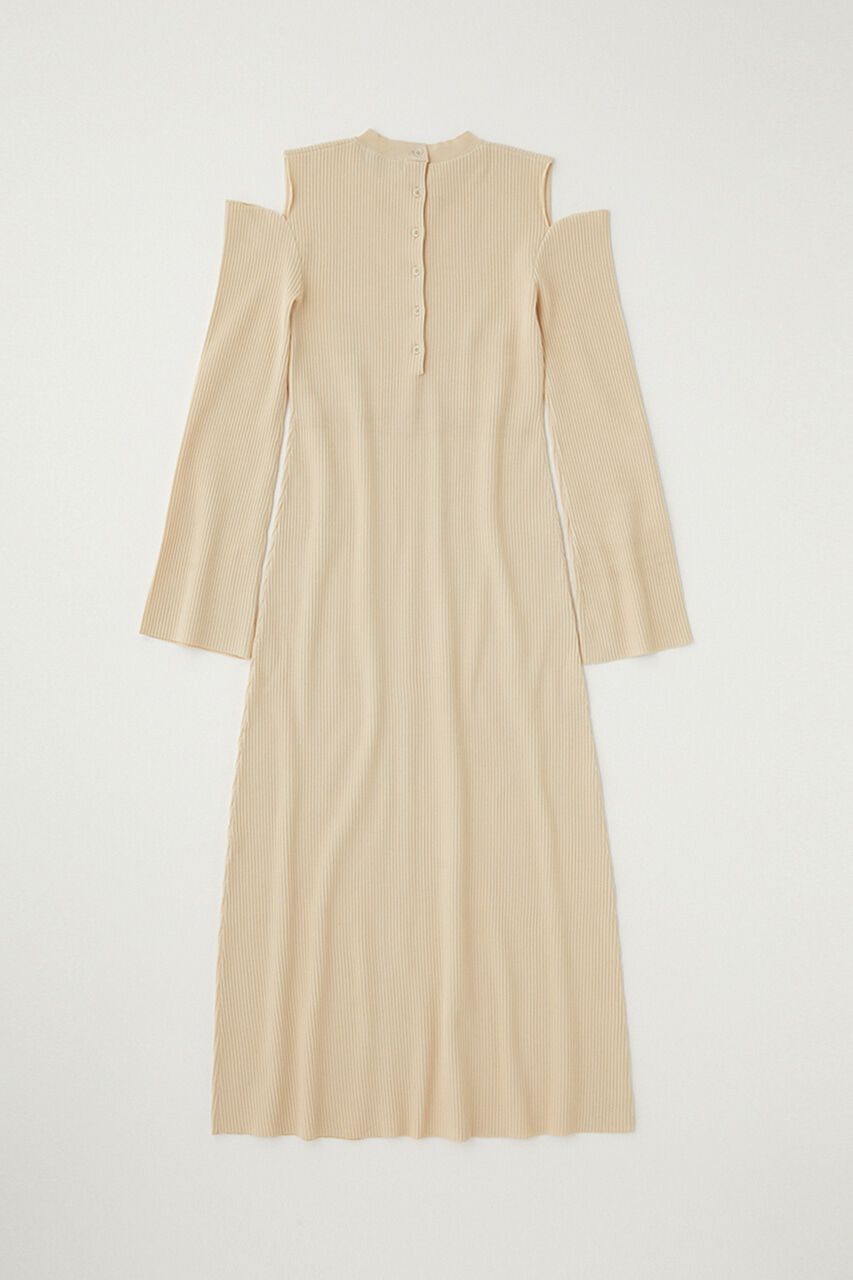 MOUSSY「リサイクルポリエステル使用オープンショルダーニットドレス」|ワンピース|