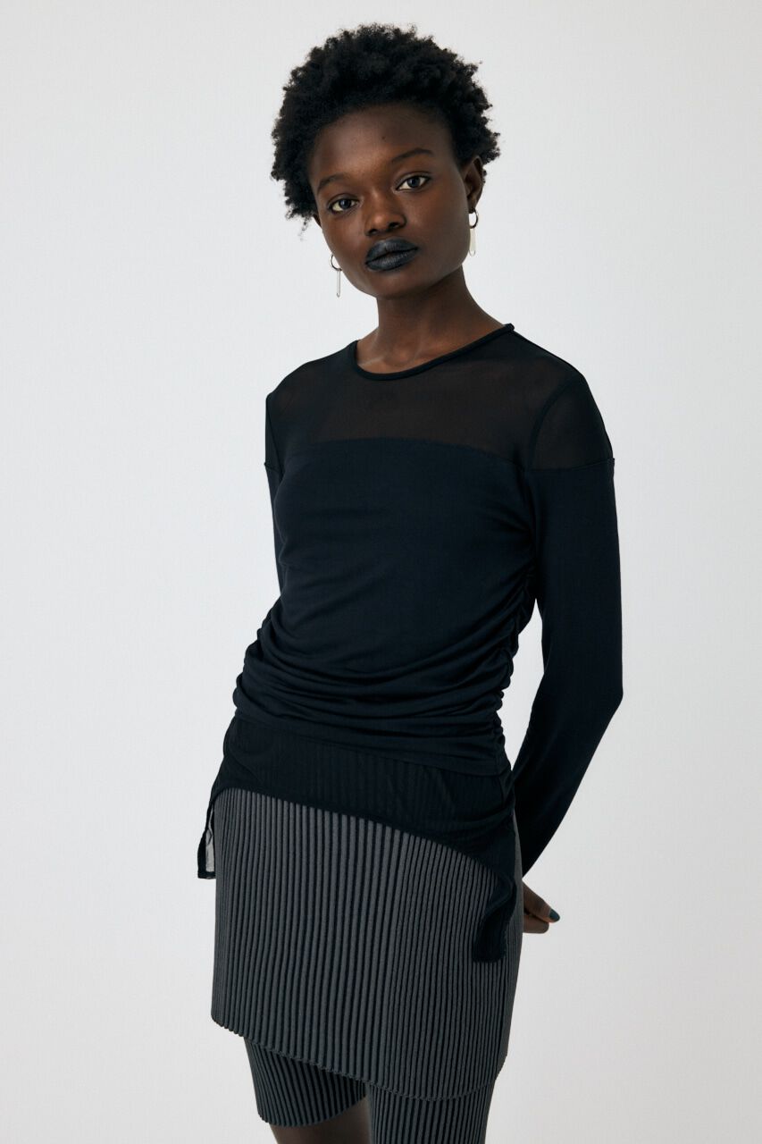 MOUSSY「SHEER LAYERED LS トップス」|Tシャツ・カットソー|