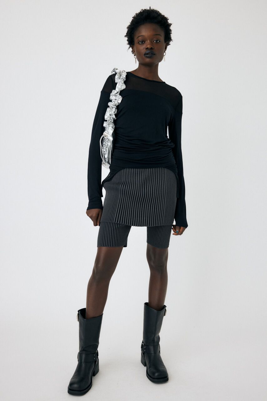 MOUSSY「SHEER LAYERED LS トップス」|Tシャツ・カットソー|