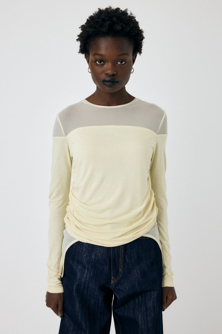 MOUSSY「SHEER LAYERED LS トップス」|Tシャツ・カットソー|
