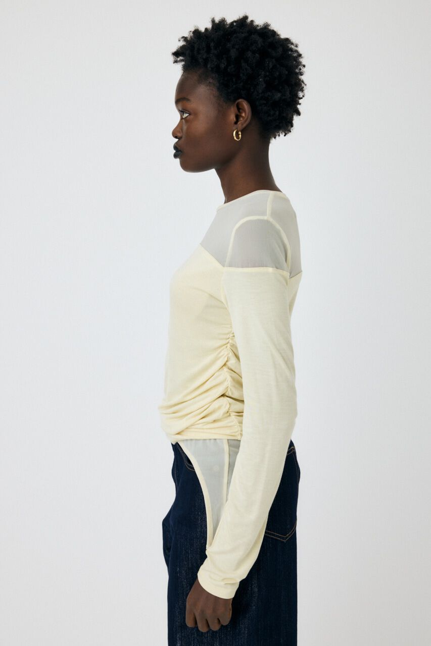 MOUSSY「SHEER LAYERED LS トップス」|Tシャツ・カットソー|