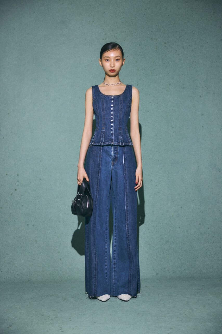 MOUSSY「TWO IN ONE ワイドストレートデニム」|デニム|