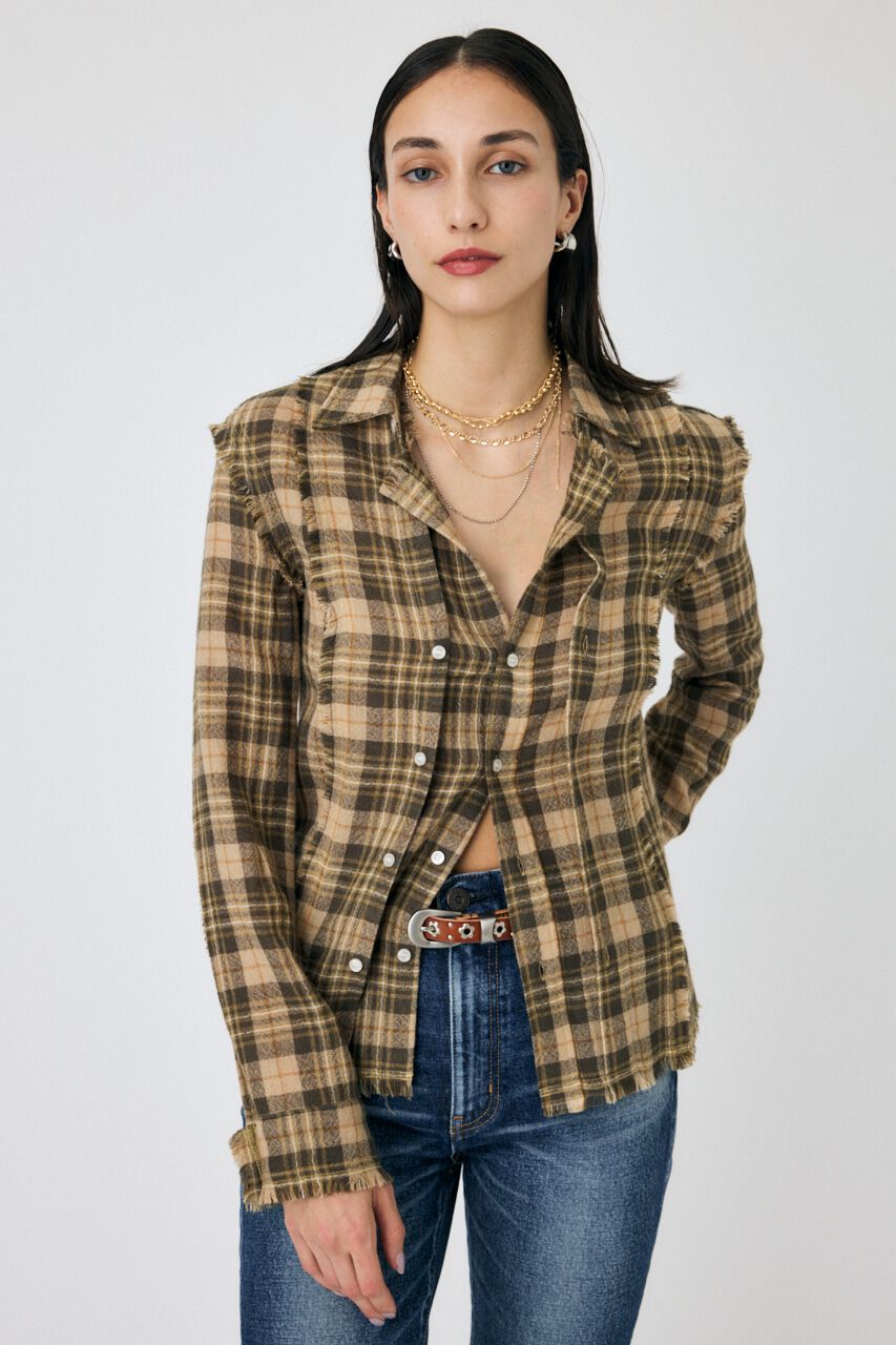 MOUSSY「DOUBLE FRONT TARTAN シャツ」|シャツ・ブラウス|