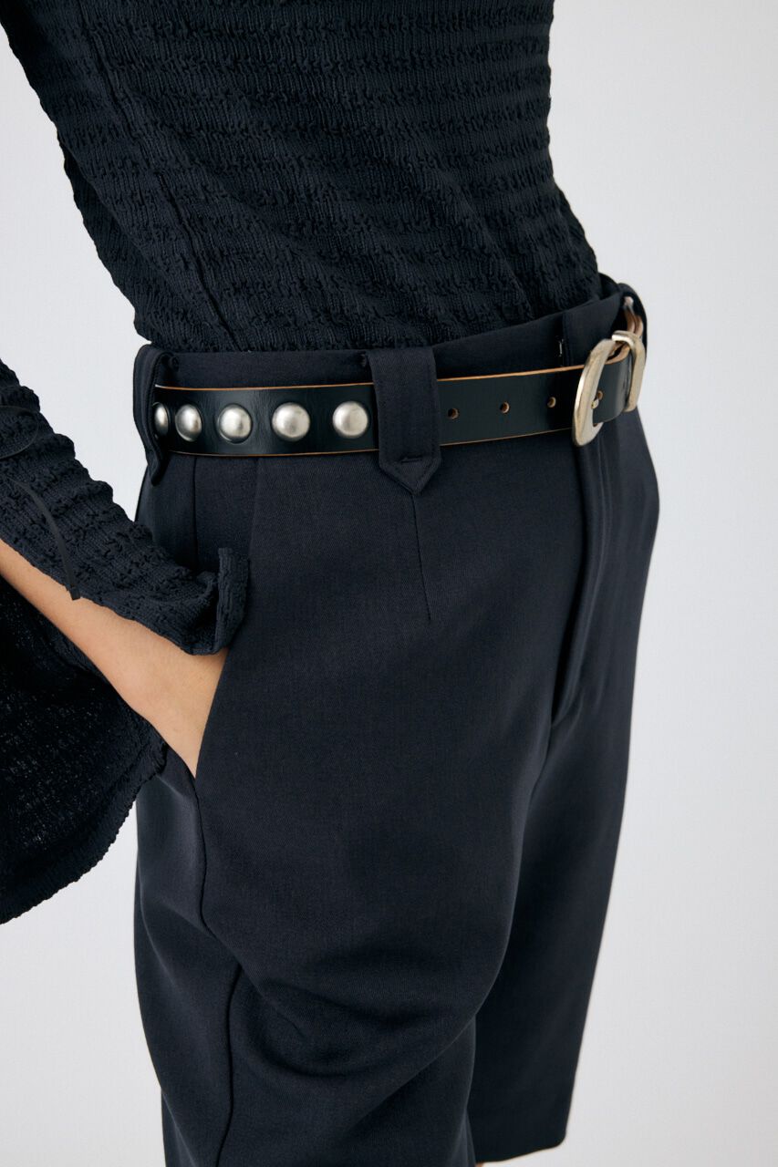 MOUSSY「STUDS LEATHER ベルト」|ベルト|BLK