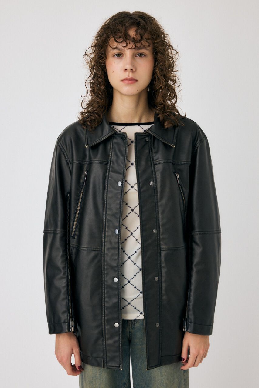 MOUSSY「AGED F/LEATHER MIDDLE ジャケット」|その他|