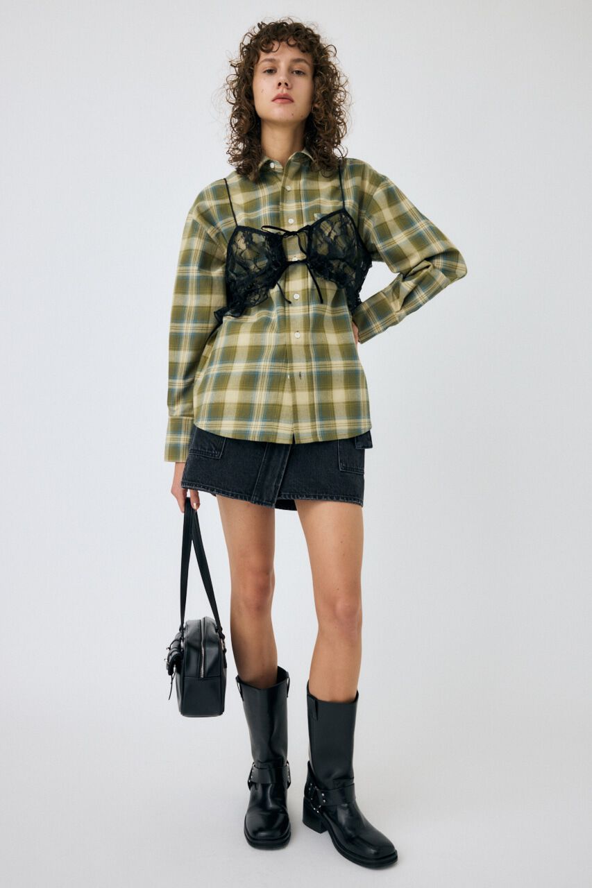 MOUSSY「LACY BUSTIER レイヤードシャツ」|シャツ・ブラウス|