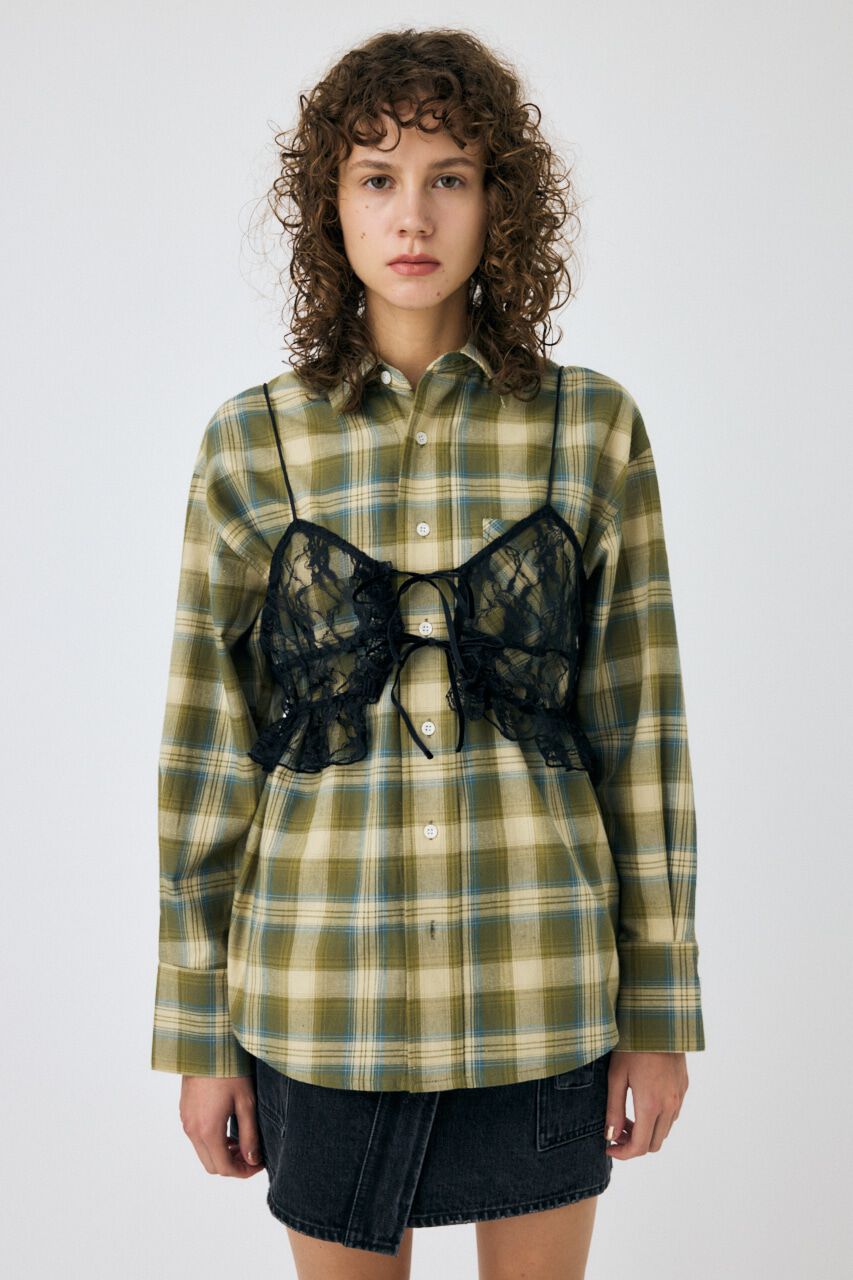 MOUSSY「LACY BUSTIER レイヤードシャツ」|シャツ・ブラウス|