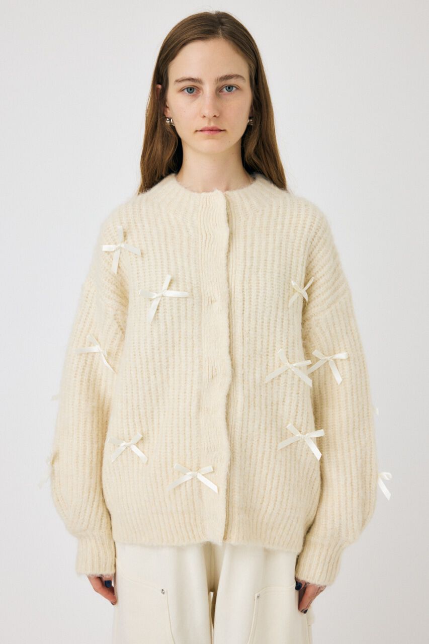 MOUSSY「RIBBON FANCY カーディガン」|カーディガン|