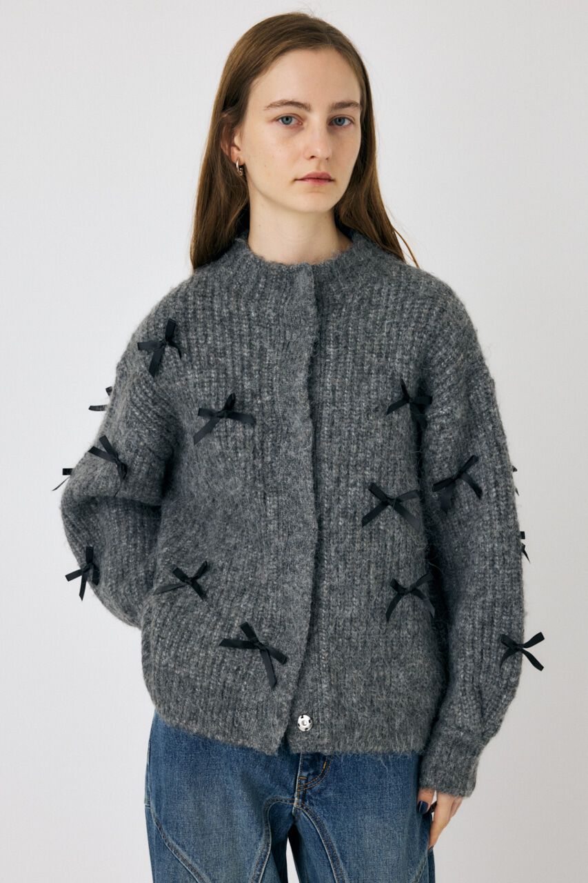 MOUSSY「RIBBON FANCY カーディガン」|カーディガン|T.GRY