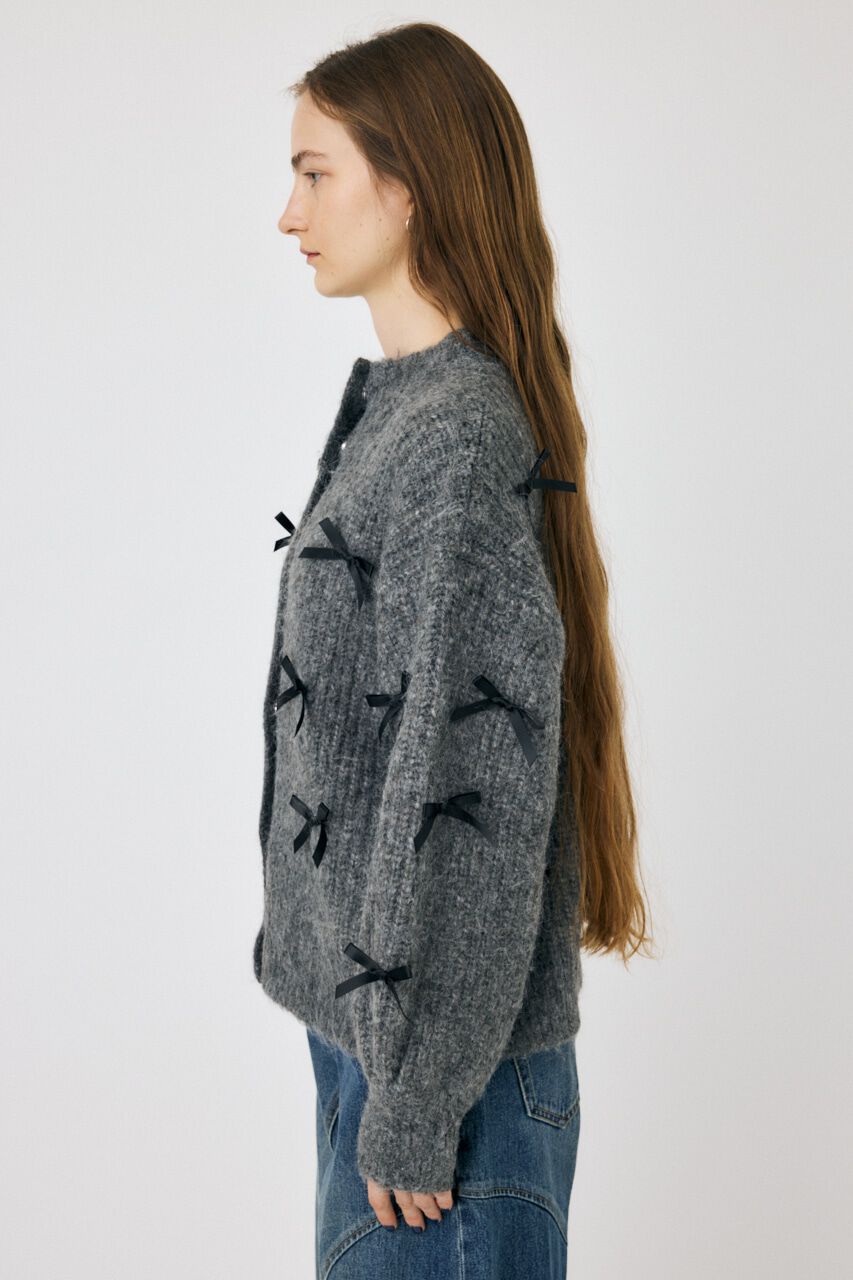 MOUSSY「RIBBON FANCY カーディガン」|カーディガン|