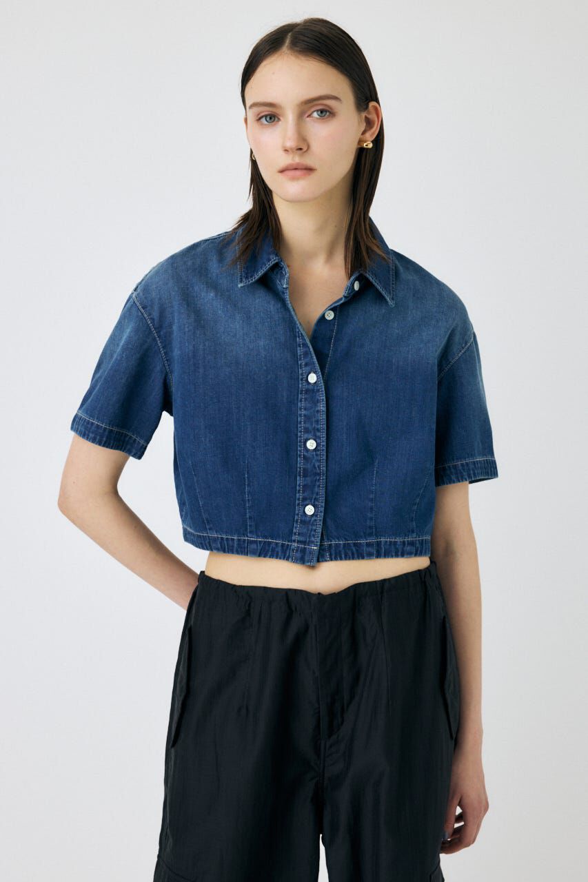 MOUSSY「DENIM CROP シャツ」|シャツ・ブラウス|
