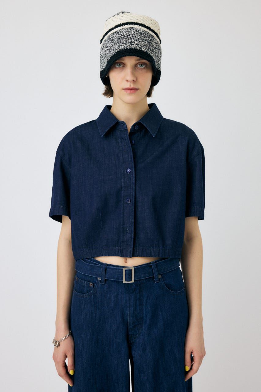 MOUSSY「DENIM CROP シャツ」|シャツ・ブラウス|One Wash1