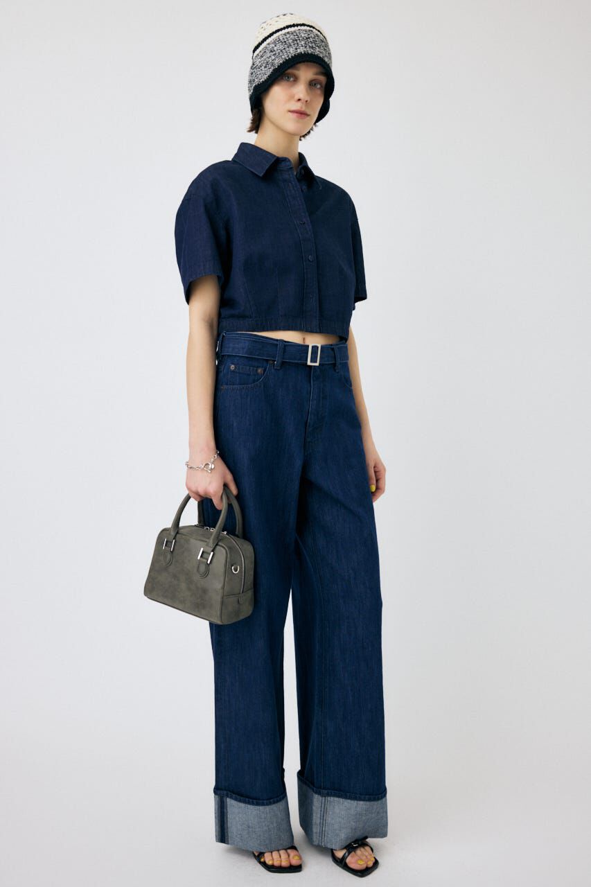 MOUSSY「DENIM CROP シャツ」|シャツ・ブラウス|
