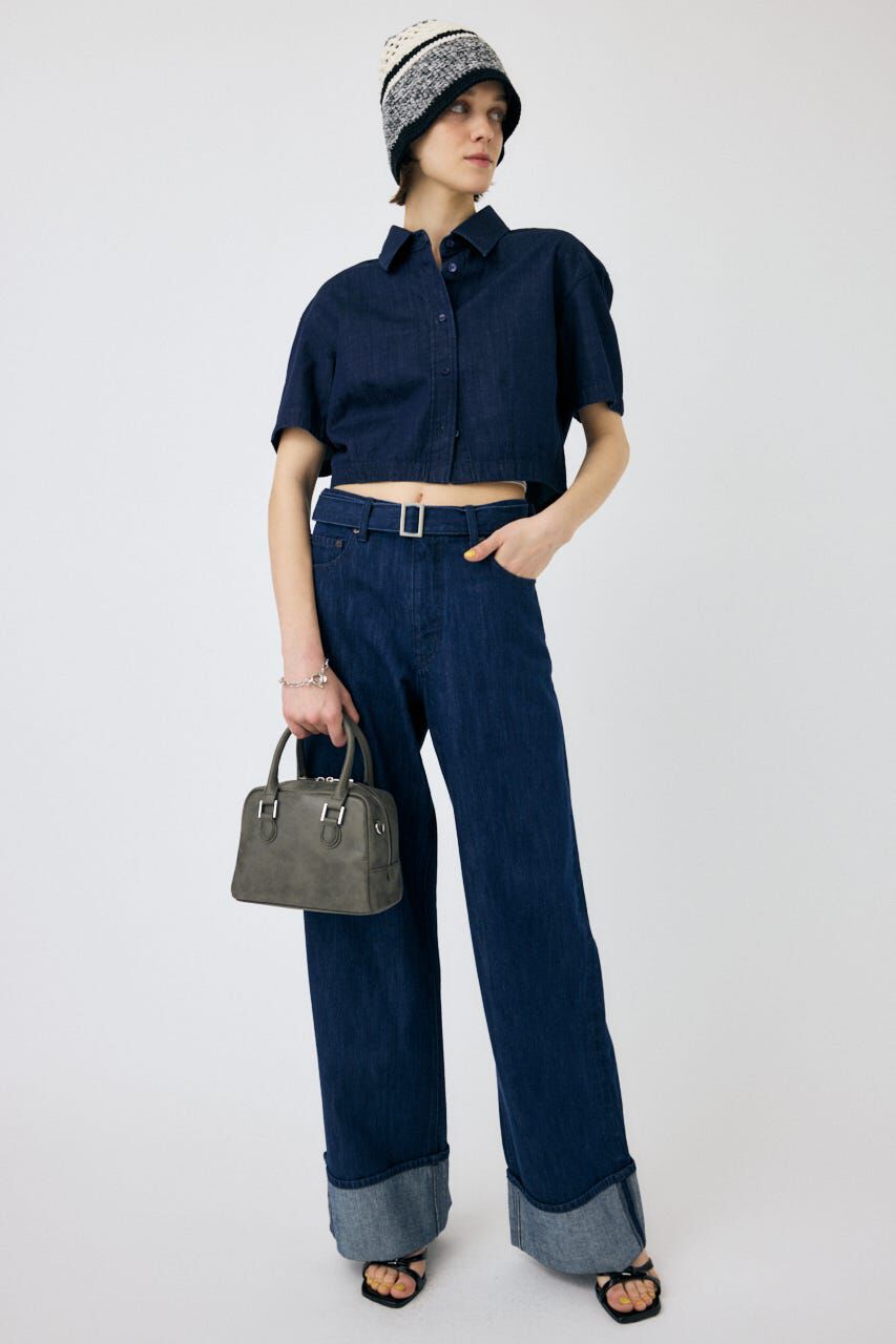 MOUSSY「DENIM CROP シャツ」|シャツ・ブラウス|