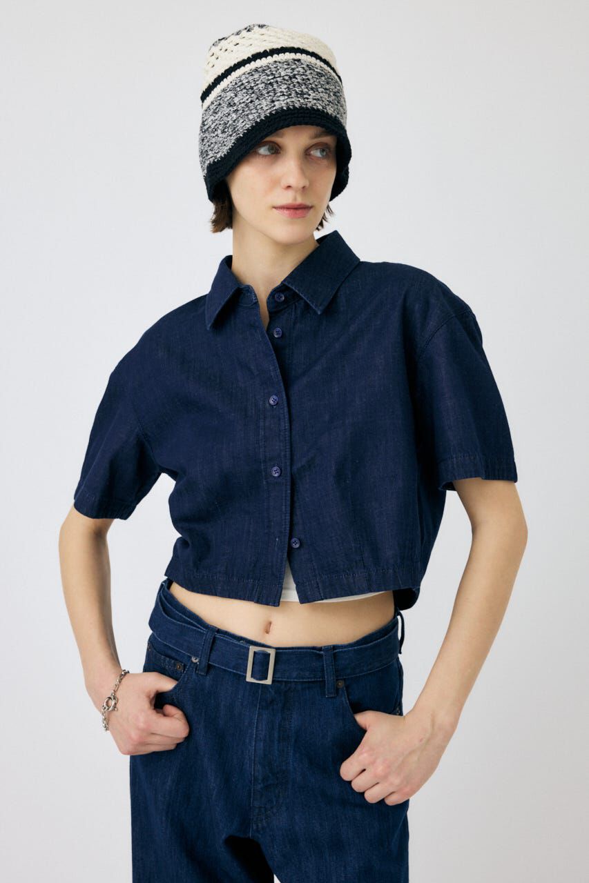 MOUSSY「DENIM CROP シャツ」|シャツ・ブラウス|
