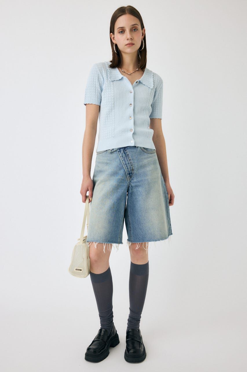 MOUSSY「POINTELLE KNIT H/S シャツ」|ニット・セーター|