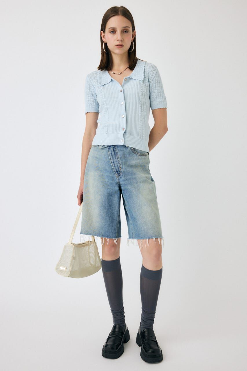 MOUSSY「POINTELLE KNIT H/S シャツ」|ニット・セーター|