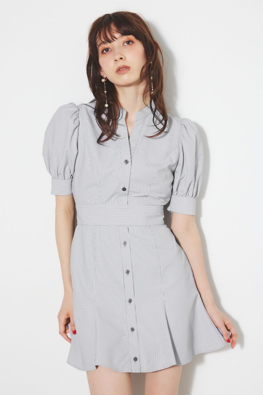 rienda「バックフリルオープンマーメイドミニOP」|ワンピース|BLK