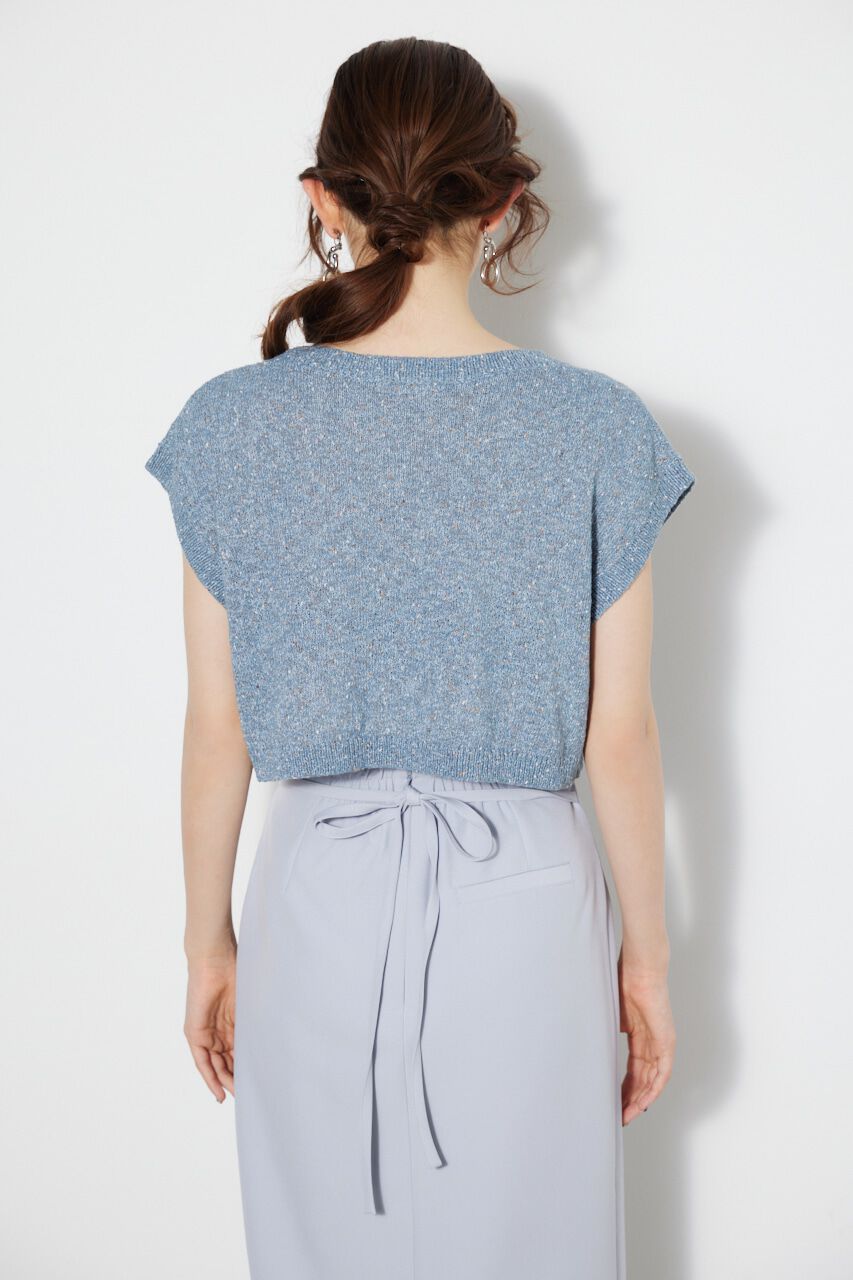 rienda「クロップドメッセージKnit TOP」|タンクトップ|