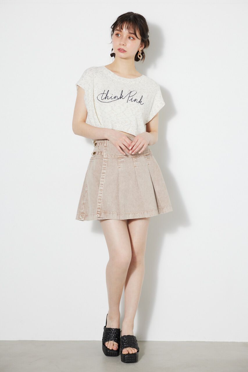 rienda「タックプリーツJ/W DENIM SK」|スカート|
