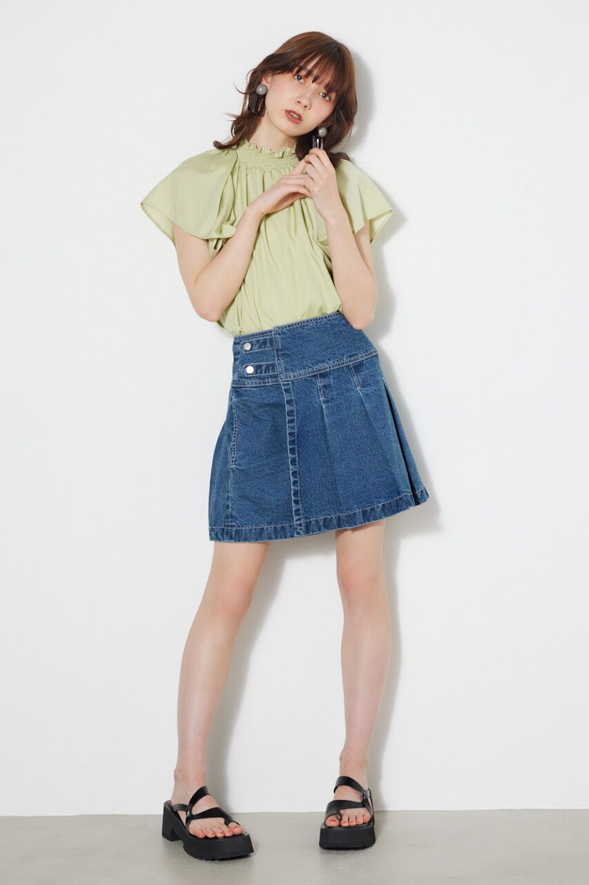 rienda「タックプリーツJ/W DENIM SK」|スカート|
