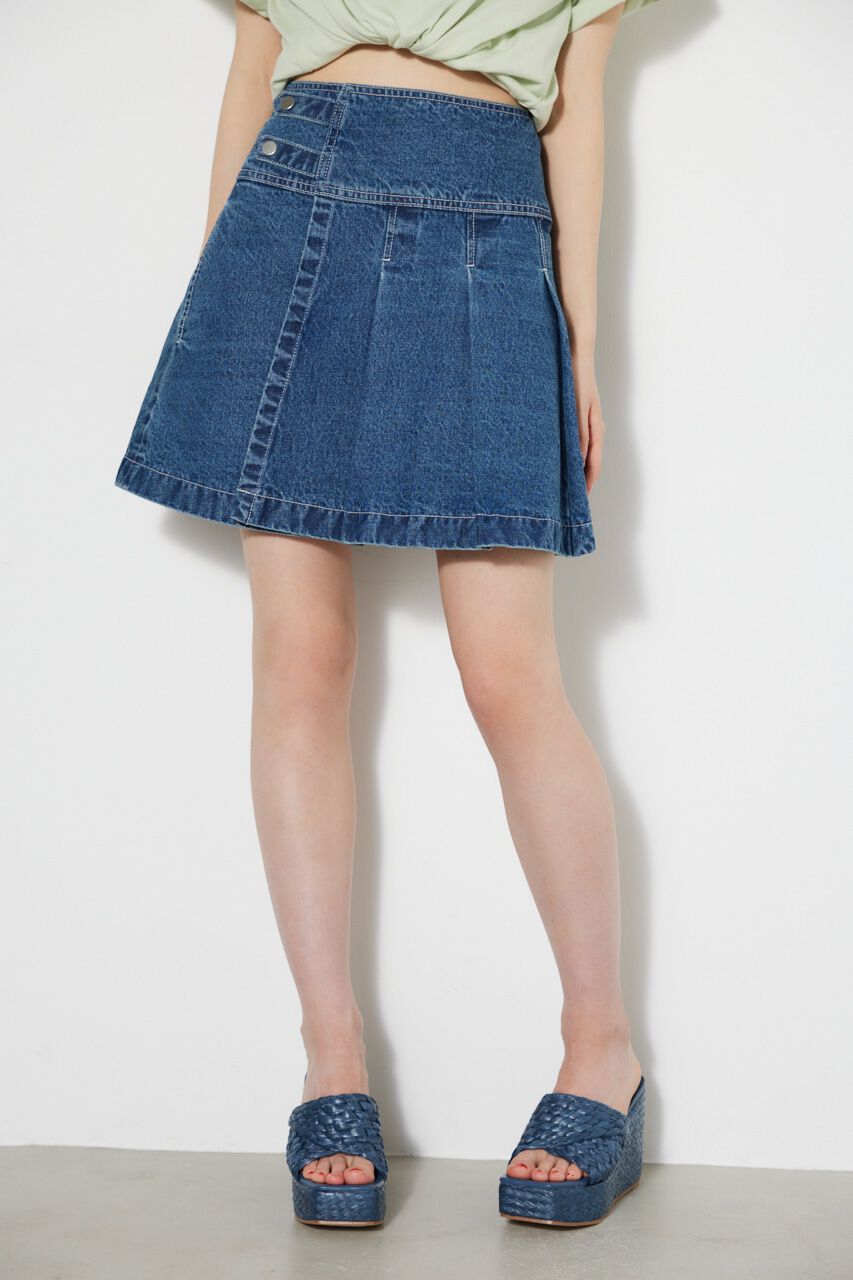 rienda「タックプリーツJ/W DENIM SK」|スカート|