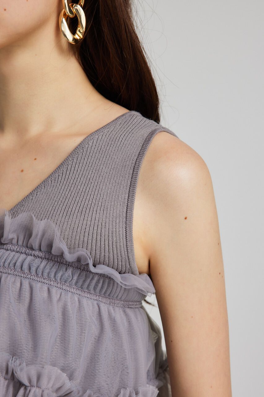 rienda「many wayチュールペプラムset Knit OP」|ワンピース|