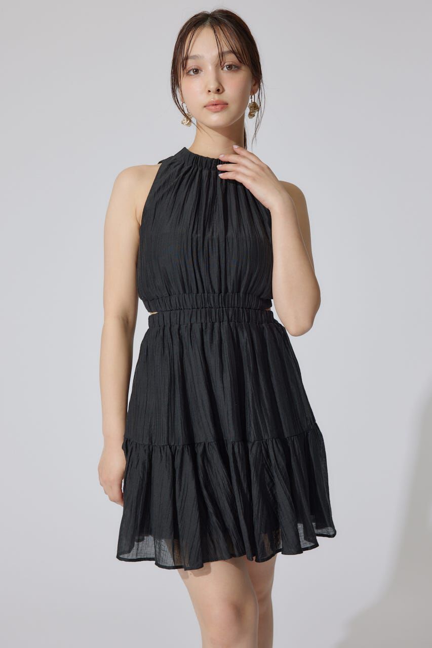 rienda「ホルターネックギャザーミニフレアワンピース」|ワンピース|