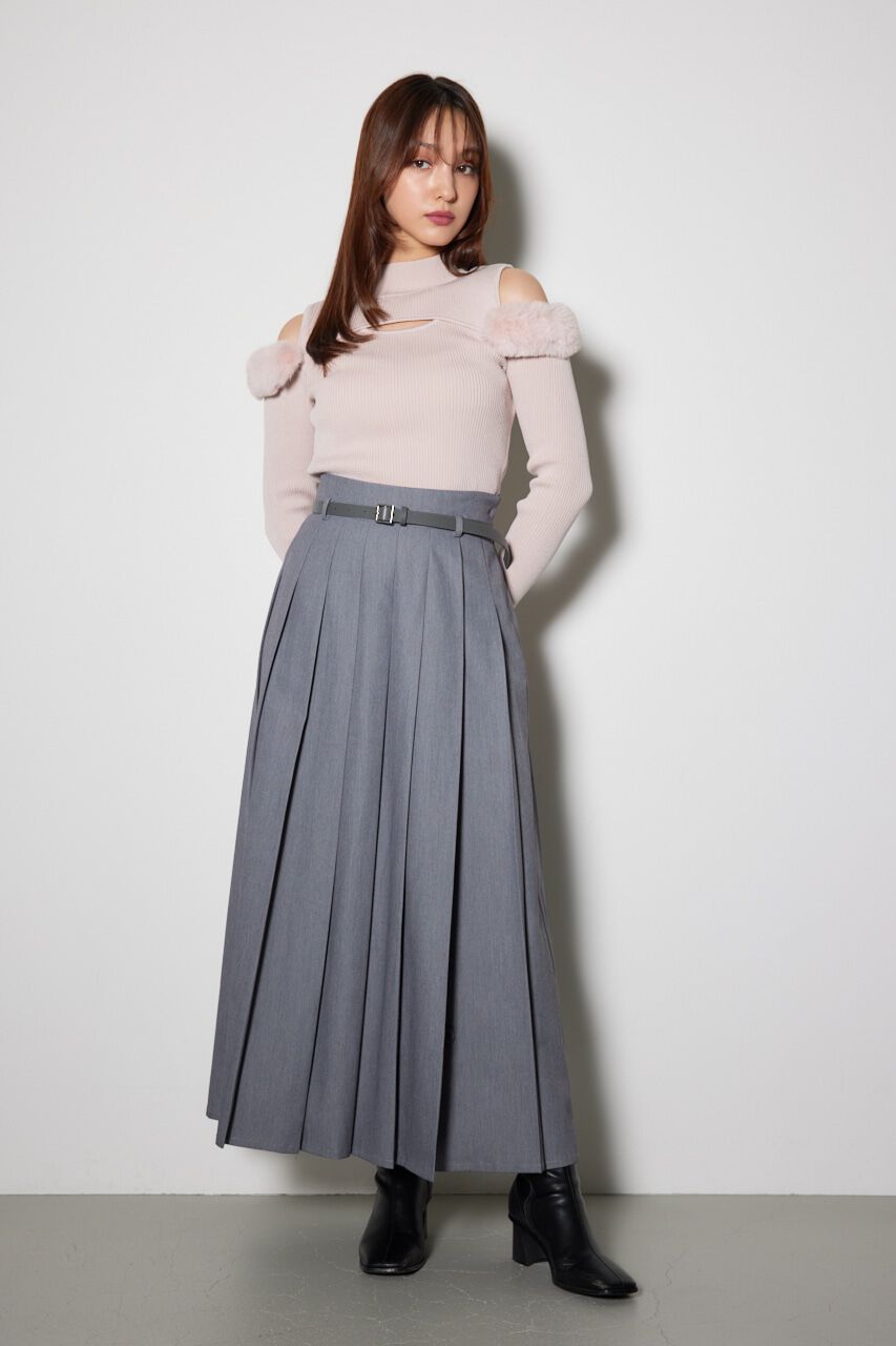 rienda「プリーツスリットスコートショートパンツ」|その他|GRY