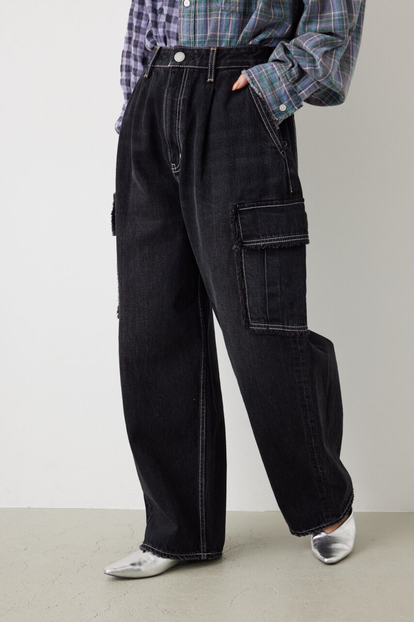 RODEO CROWNS「DENIMカーゴパンツ」|デニム|BLK