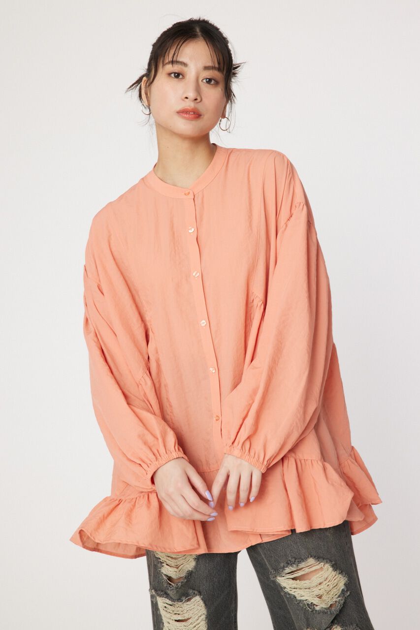 RODEO CROWNS「バンドカラーティアードチュニック」|シャツ・ブラウス|L/PNK1