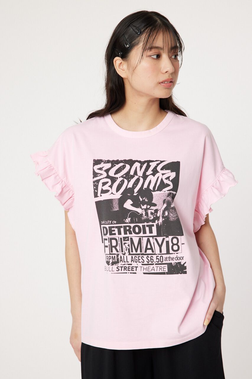 RODEO CROWNS「Vintage Flyerフリル Tシャツ」|Tシャツ・カットソー|L/PNK1