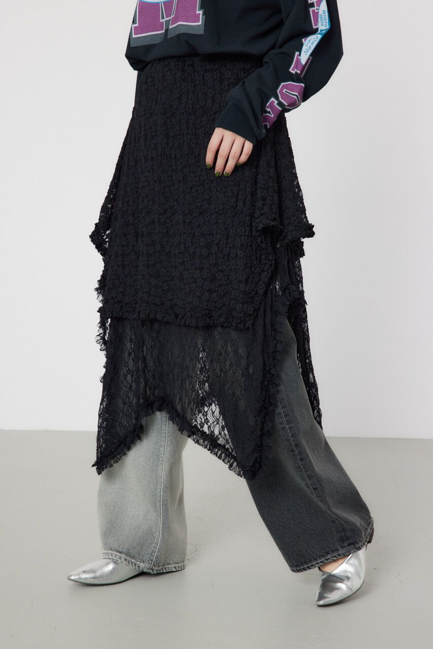 RODEO CROWNS「ヴィンテージレーススカート」|スカート|BLK