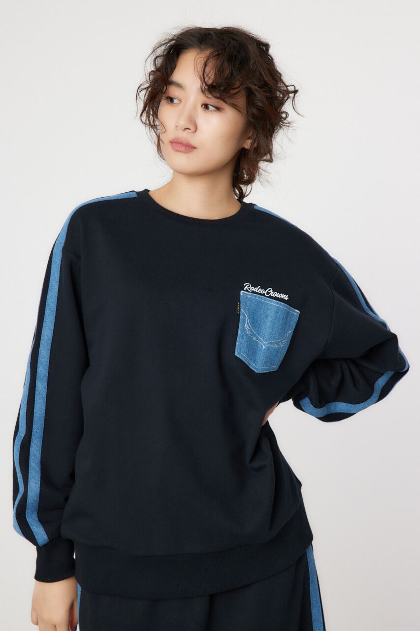 RODEO CROWNS「デニムラインスウェットトップス」|パーカー|