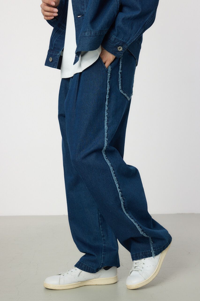 RODEO CROWNS「フリンジストレートデニムパンツ」|デニム|