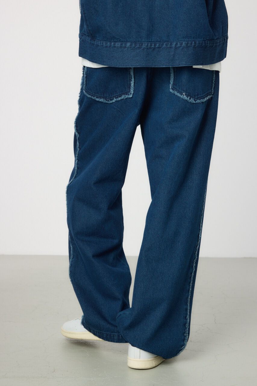 RODEO CROWNS「フリンジストレートデニムパンツ」|デニム|