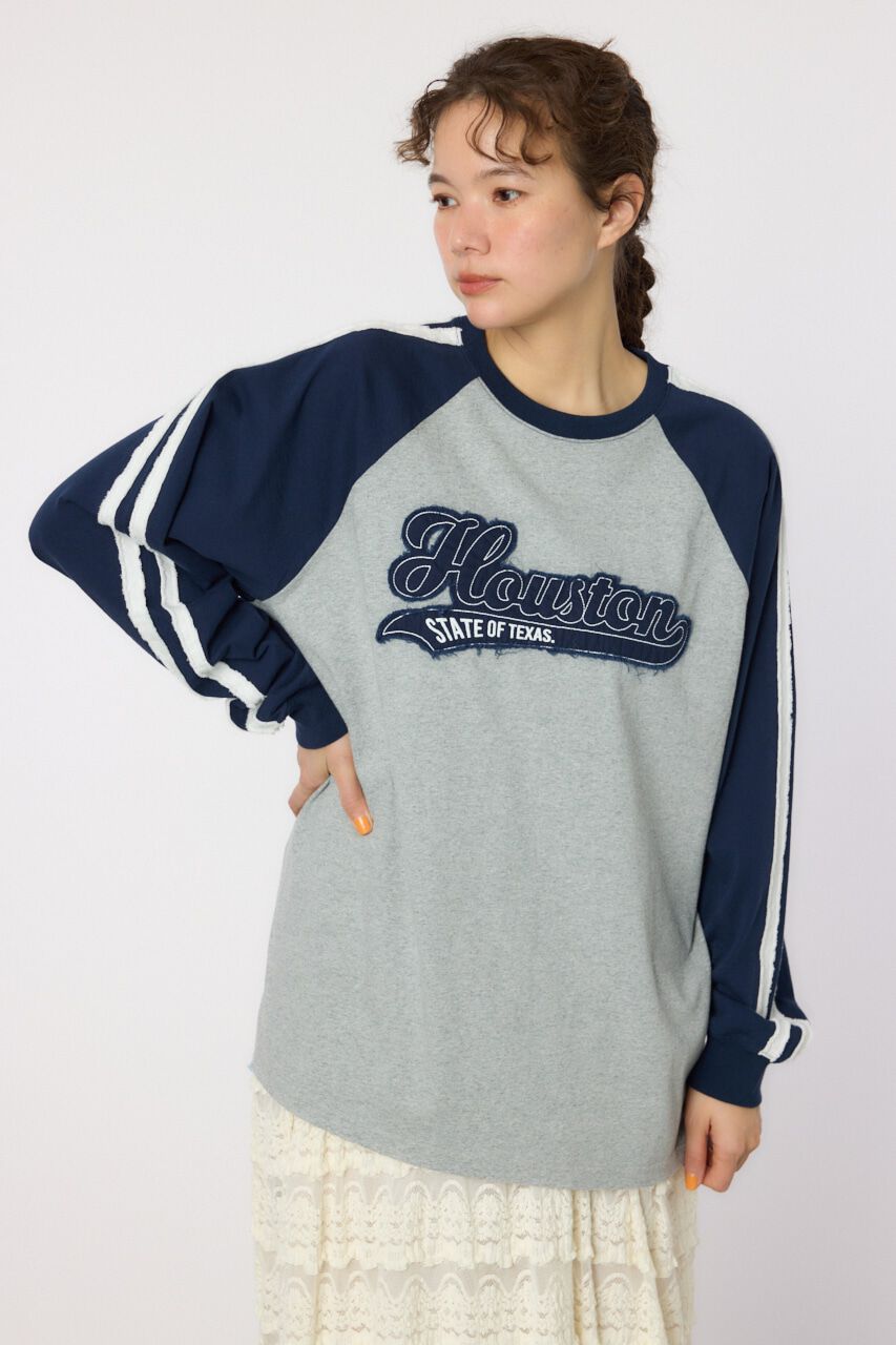 RODEO CROWNS「ラインHOUSTON ロングスリーブTシャツ」|Tシャツ・カットソー|柄GRY5