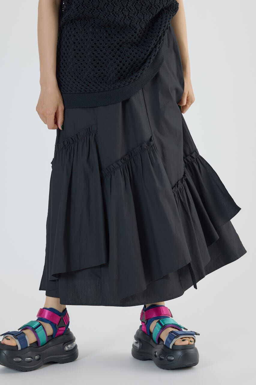 RODEO CROWNS「アシンメトリーギャザースカート」|スカート|