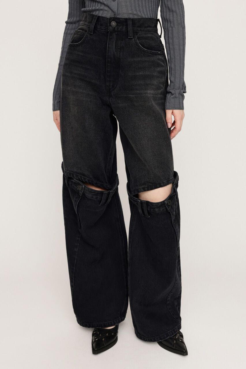 SLY「J／W KNEE DENIM PT-E」|デニム|BLK