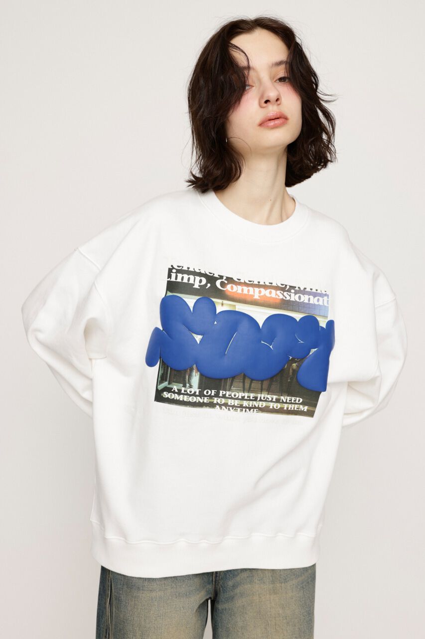 SLY「PUFFER LOGO PHOTO SW トップス」|Tシャツ・カットソー|