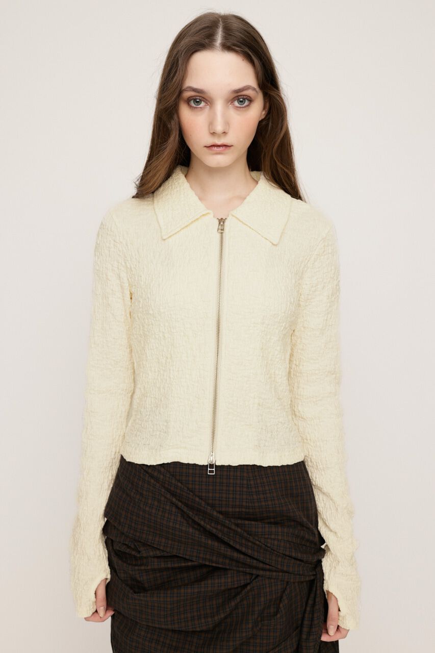 SLY「FRONT ZIP JQ トップス」|Tシャツ・カットソー|