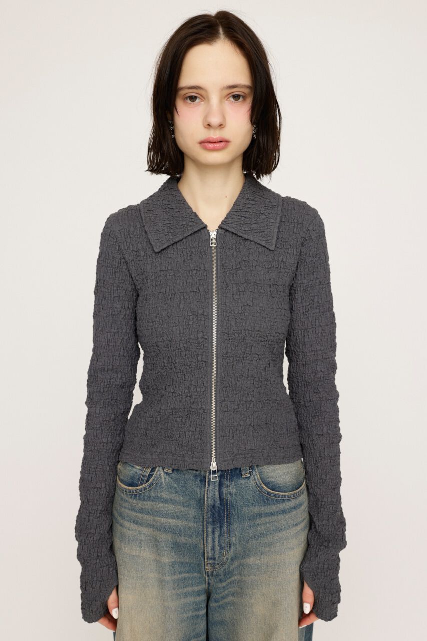 SLY「FRONT ZIP JQ トップス」|Tシャツ・カットソー|