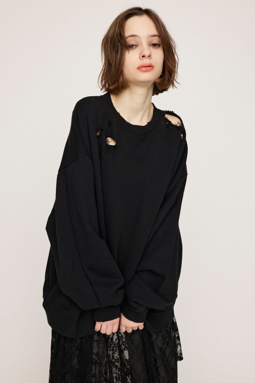SLY「OVERSIZE DAMAGE スウェット」|Tシャツ・カットソー|