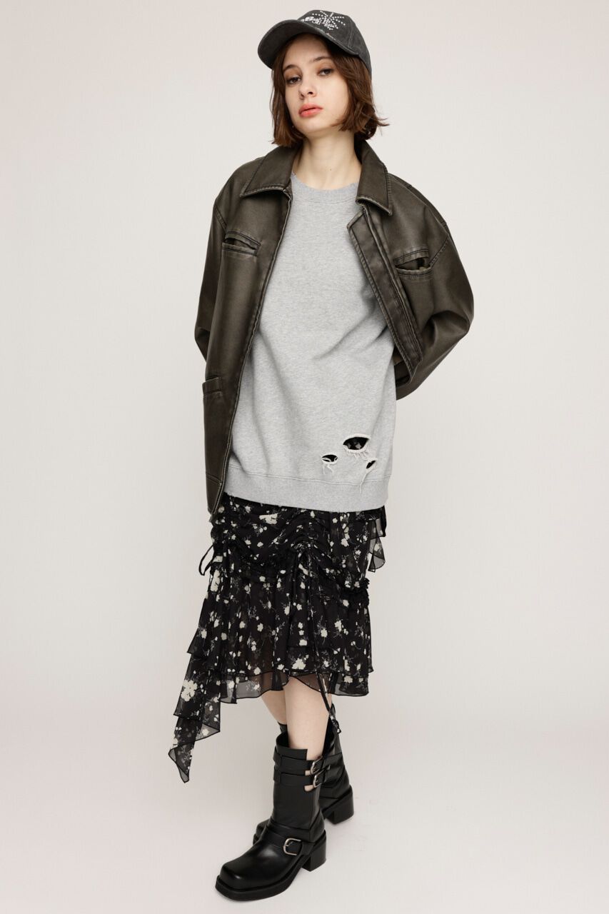 SLY「OVERSIZE DAMAGE スウェット」|Tシャツ・カットソー|