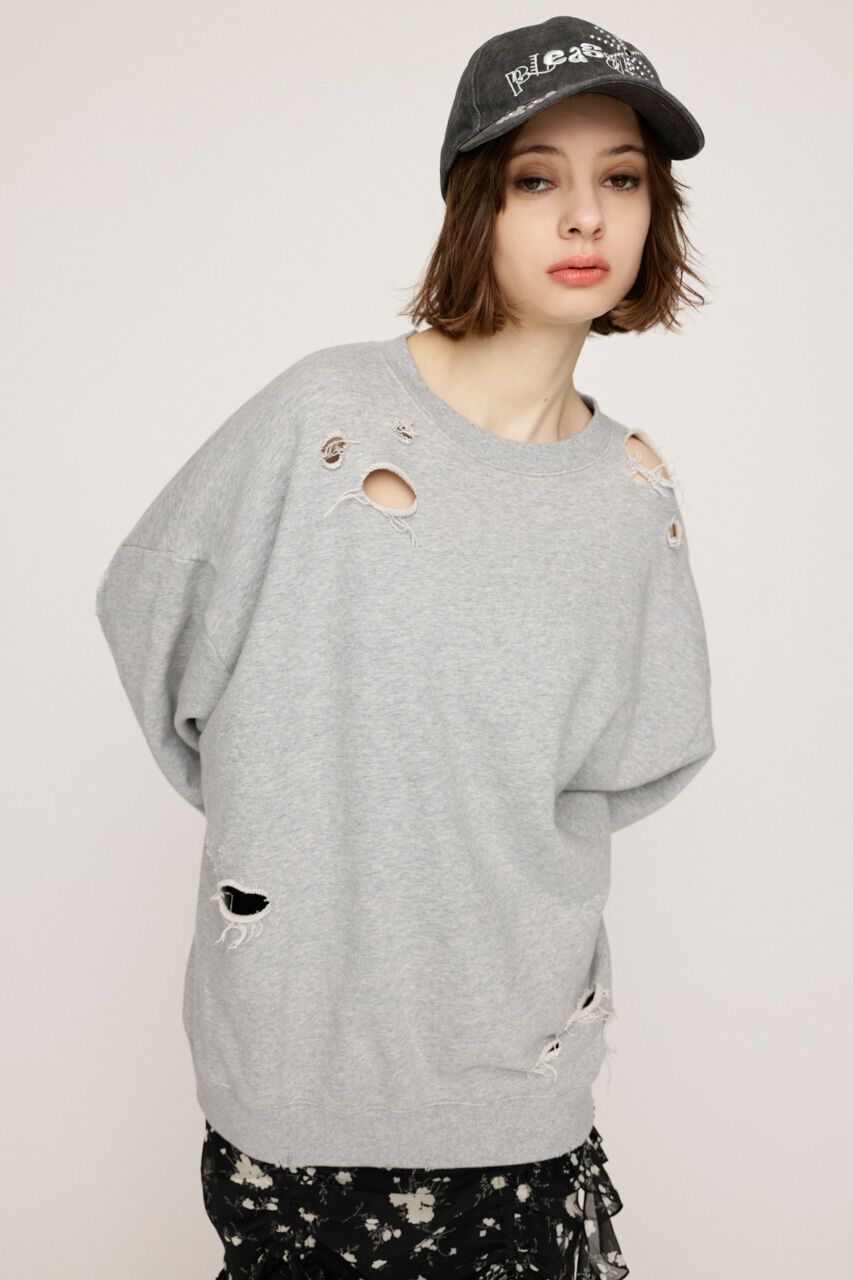 SLY「OVERSIZE DAMAGE スウェット」|Tシャツ・カットソー|