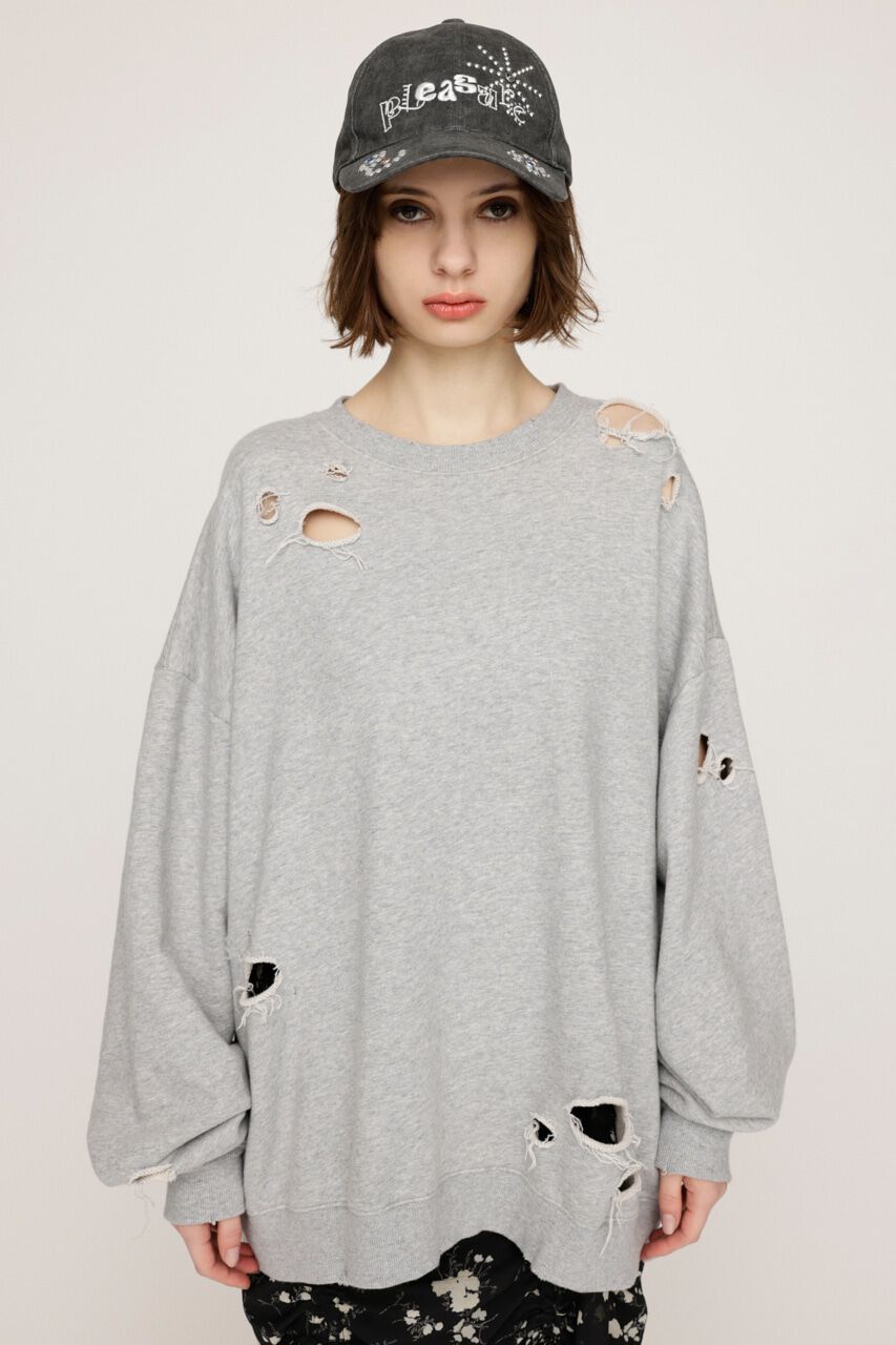 SLY「OVERSIZE DAMAGE スウェット」|Tシャツ・カットソー|